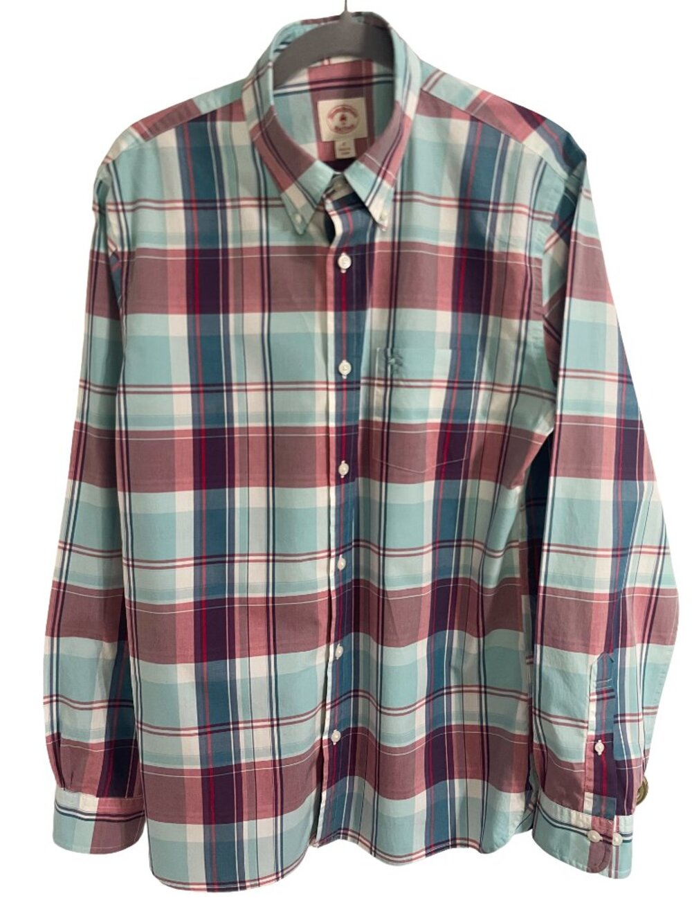 Brooks Brothers Red Fleece Plaid Cotton Button Down Shirt Men's Large